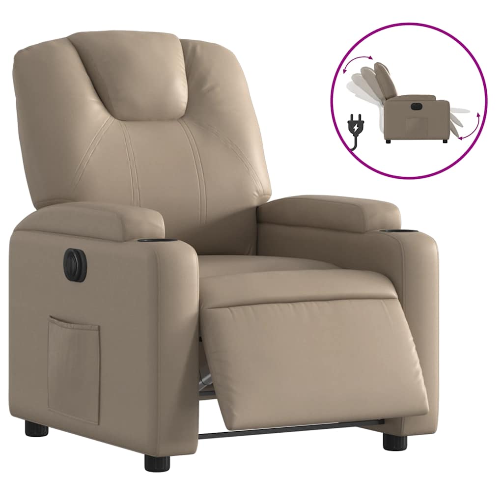 Poltrona Reclinabile Elettrica Cappuccino in Similpelle | homemem39
