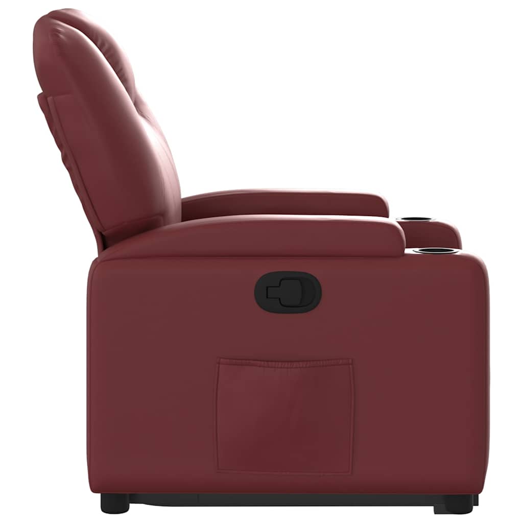 Poltrona Alzapersona Reclinabile Rosso Vino in Similpelle | homemem39