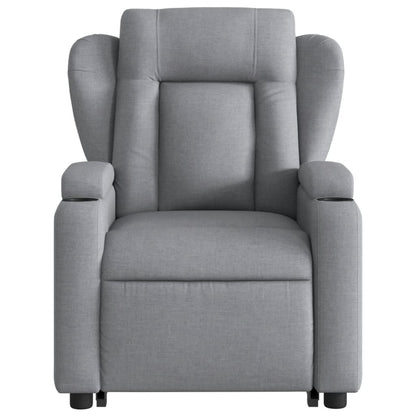 Poltrona Alzapersona Reclinabile Grigio Chiaro in Tessuto | homemem39