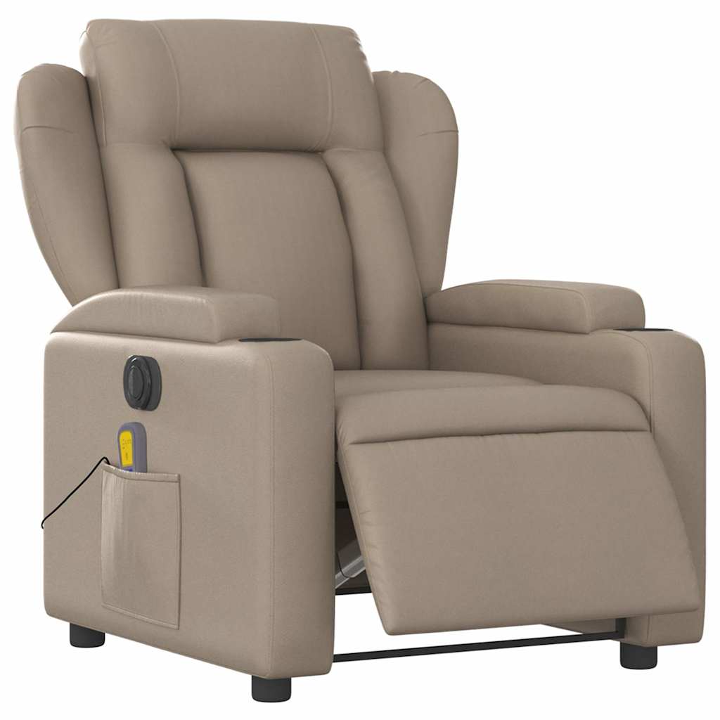 Poltrona Reclinabile Massaggio Elettrica Cappuccino Similpelle | homemem39