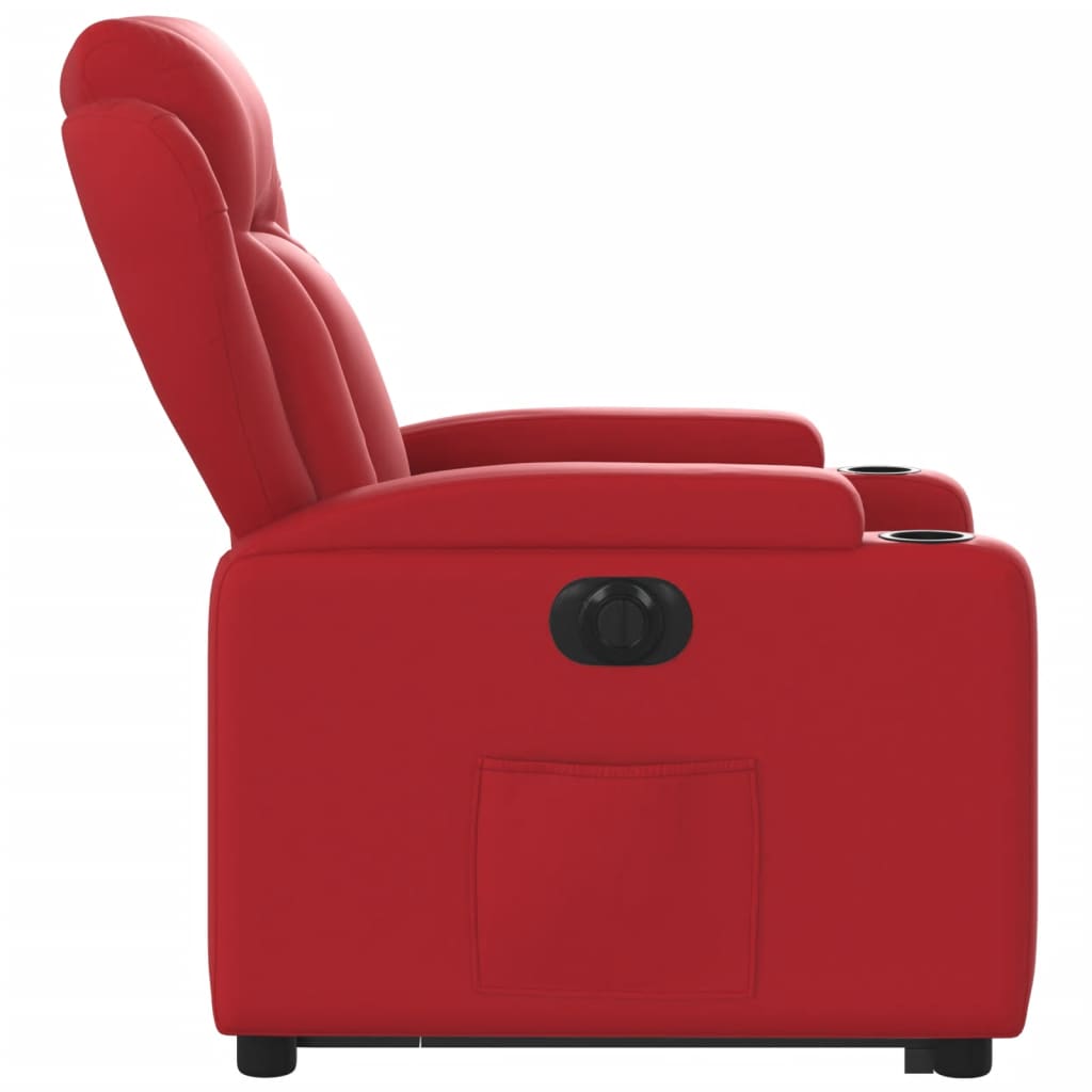 Poltrona Alzapersona Reclinabile Elettrica Rossa in Similpelle | homemem39