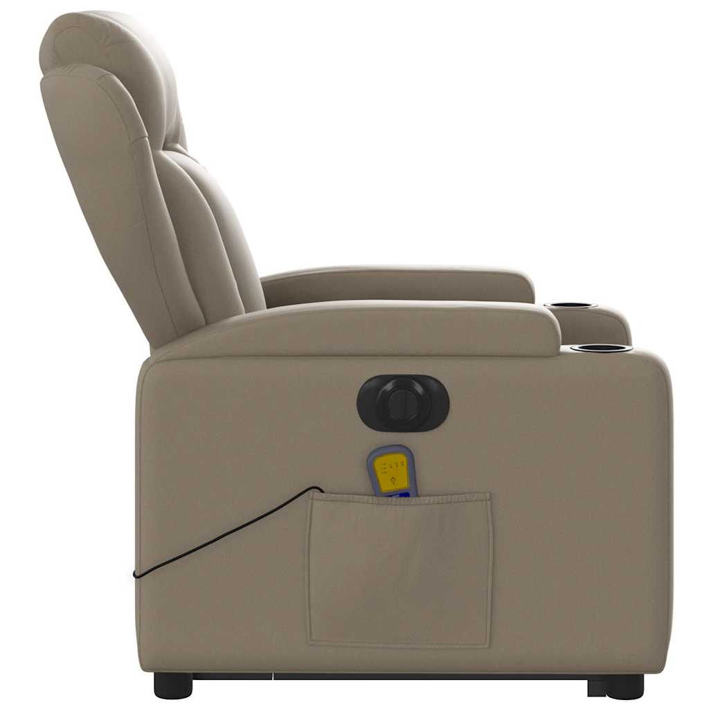 Poltrona Alzapersona Massaggio Elettrica Cappuccino Similpelle | homemem39