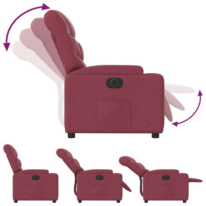 Poltrona Elettrica Reclinabile Rosso Vino in Tessuto | homemem39