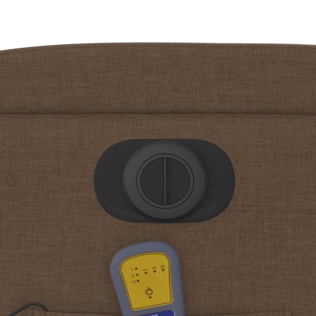 Poltrona Massaggiante Reclinabile Elettrica Marrone in Tessuto - homemem39