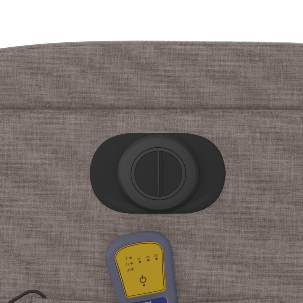 Poltrona Massaggiante Reclinabile Elettrica Tortora in Tessuto - homemem39