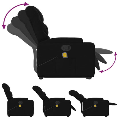 Poltrona Alzapersona Massaggiante Reclinabile Nera in Tessuto - homemem39
