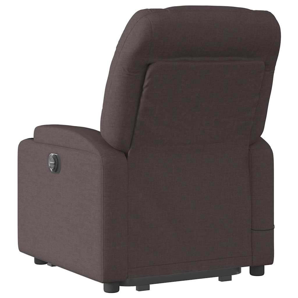 Poltrona Alzapersona Massaggi Reclinabile Marrone Scuro Tessuto | homemem39