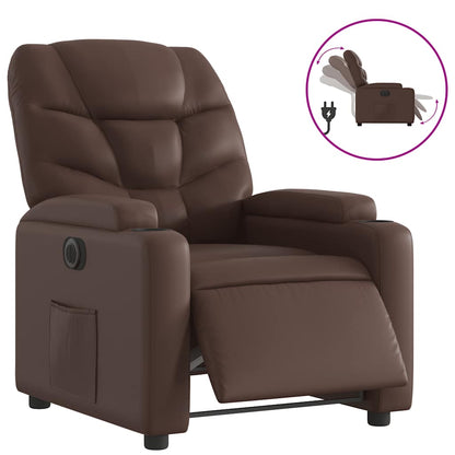 Poltrona Reclinabile Elettrica Marrone in Similpelle | homemem39