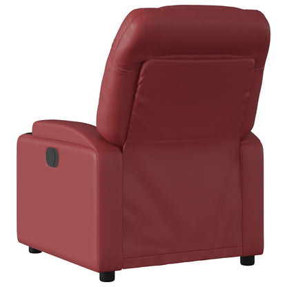 Poltrona Reclinabile Elettrica Rosso Vino in Similpelle | homemem39