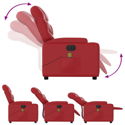 Poltrona Massaggio Elettrica Reclinabile Rosso Similpelle | homemem39