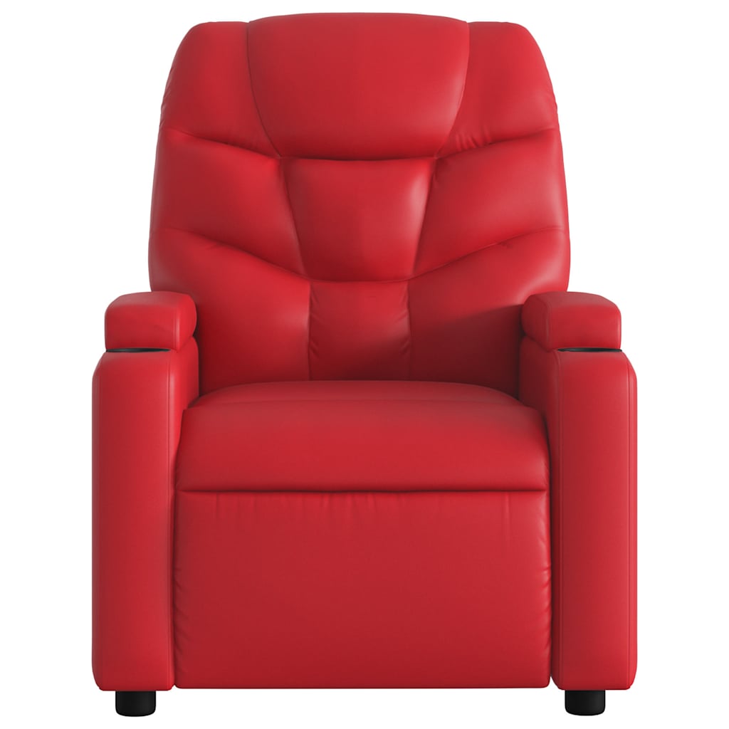 Poltrona Massaggio Elettrica Reclinabile Rosso Similpelle | homemem39