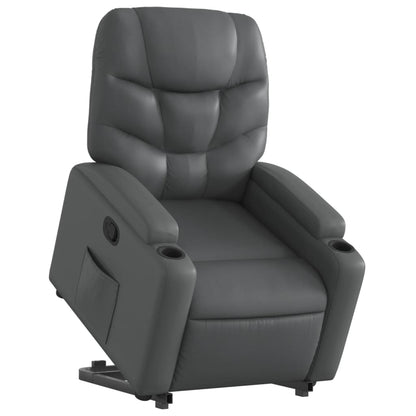 Poltrona Alzapersona Reclinabile Grigio in Similpelle | homemem39