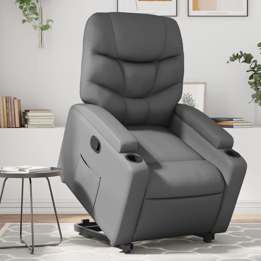 Poltrona Alzapersona Reclinabile Grigio in Similpelle | homemem39
