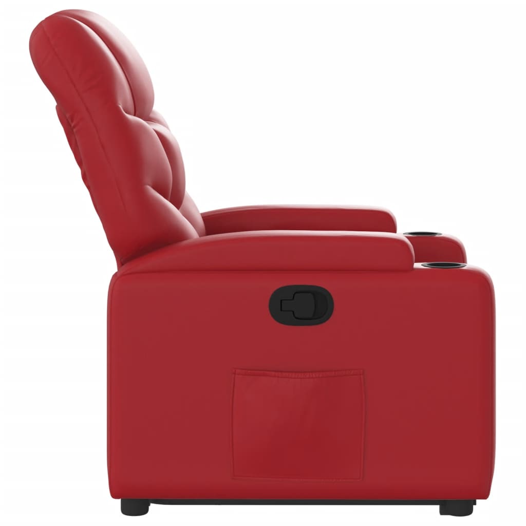 Poltrona Alzapersona Reclinabile Rosso in Similpelle | homemem39