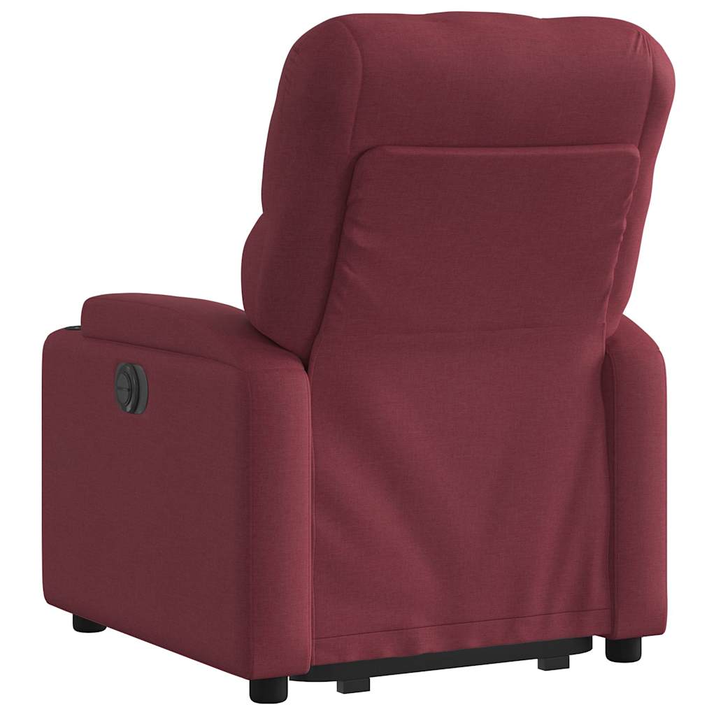 Poltrona Alzapersona Reclinabile Elettrica Rosso Vino Tessuto | homemem39