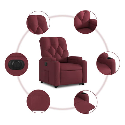 Poltrona Alzapersona Reclinabile Elettrica Rosso Vino Tessuto | homemem39