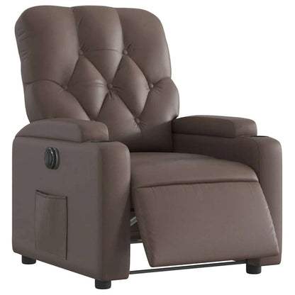 Poltrona Reclinabile Elettrica Marrone in Similpelle | homemem39