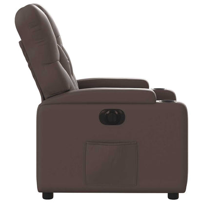 Poltrona Reclinabile Elettrica Marrone in Similpelle | homemem39