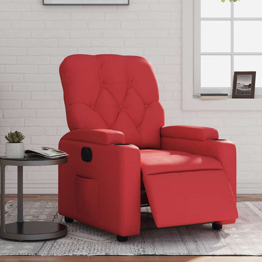 Poltrona Reclinabile Elettrica Rossa in Similpelle | homemem39