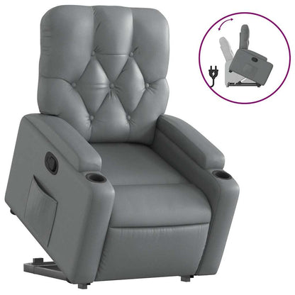 Poltrona Alzapersona Reclinabile Grigio in Similpelle | homemem39