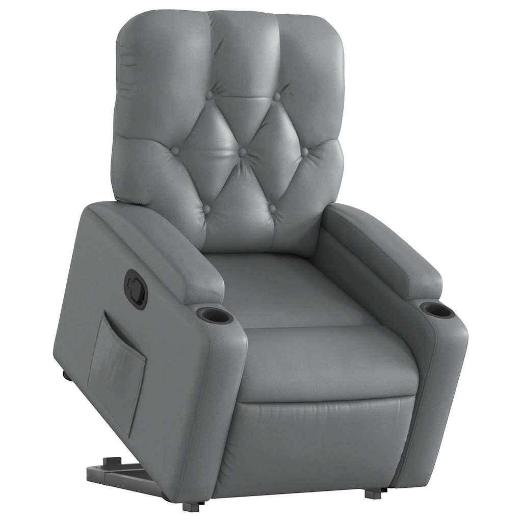Poltrona Alzapersona Reclinabile Grigio in Similpelle | homemem39