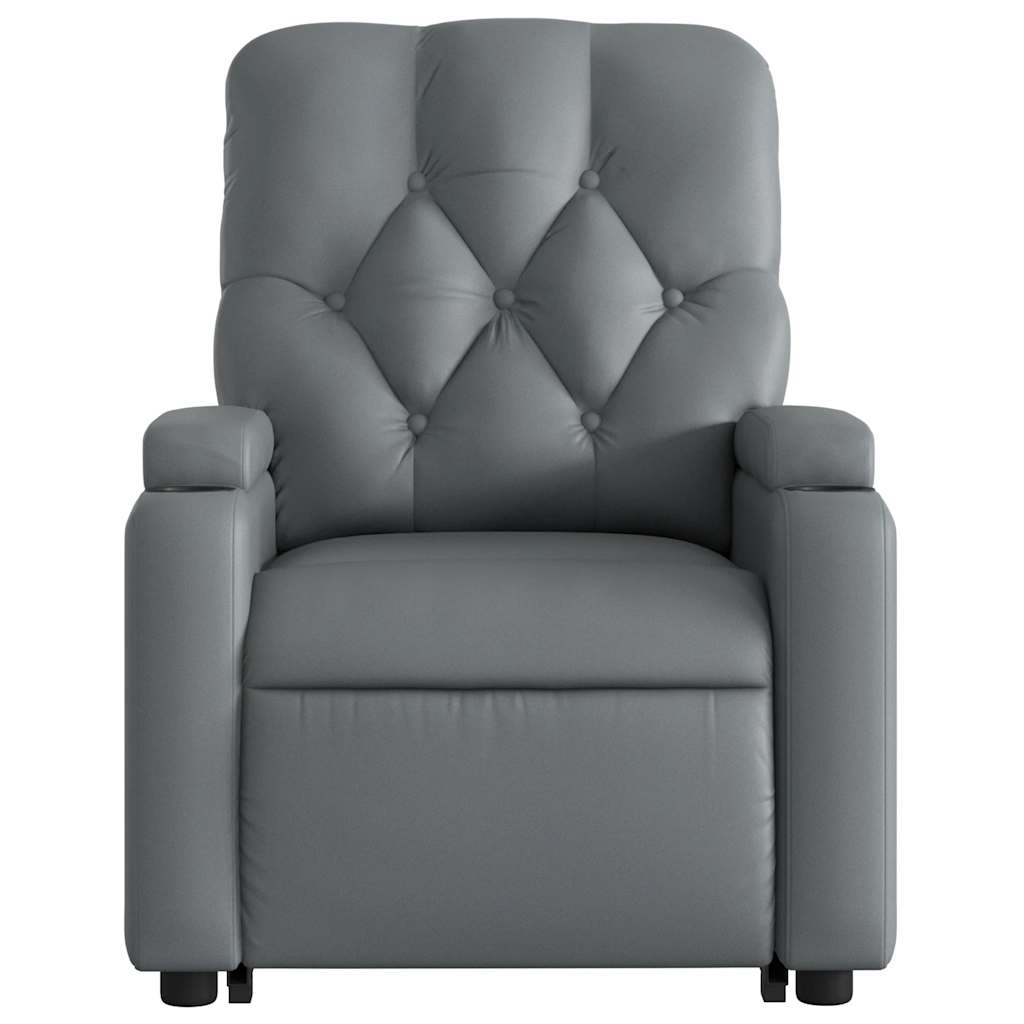 Poltrona Alzapersona Reclinabile Grigio in Similpelle | homemem39