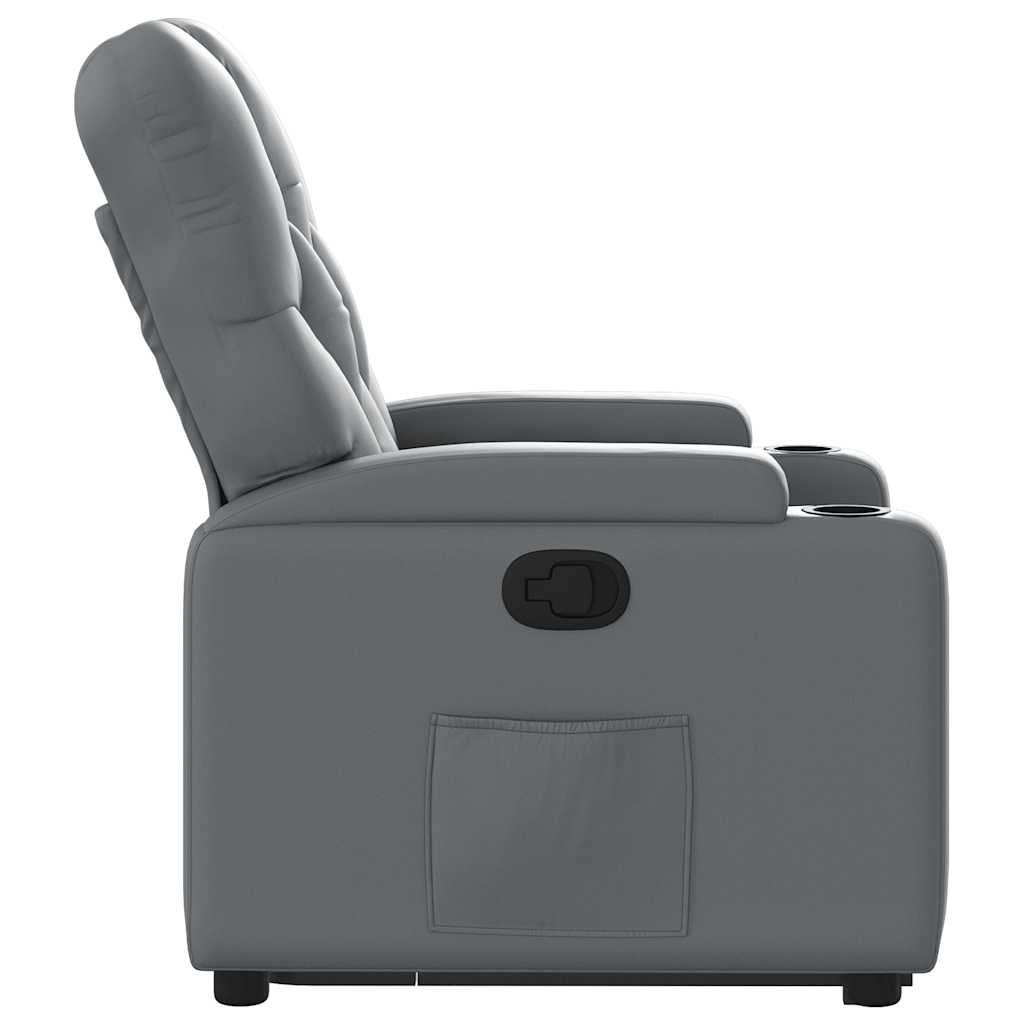 Poltrona Alzapersona Reclinabile Grigio in Similpelle | homemem39
