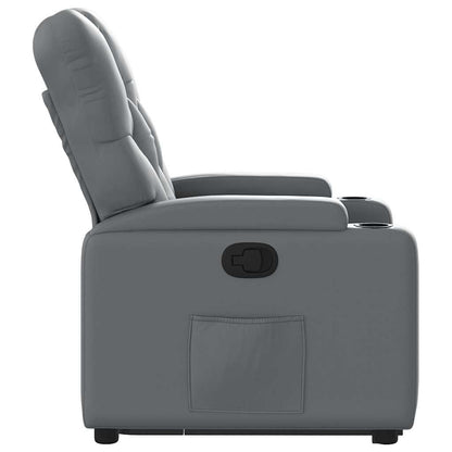 Poltrona Alzapersona Reclinabile Grigio in Similpelle | homemem39