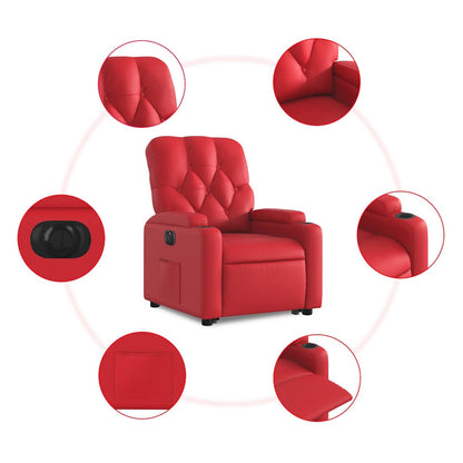 Poltrona Alzapersona Reclinabile Elettrica Rossa in Similpelle | homemem39