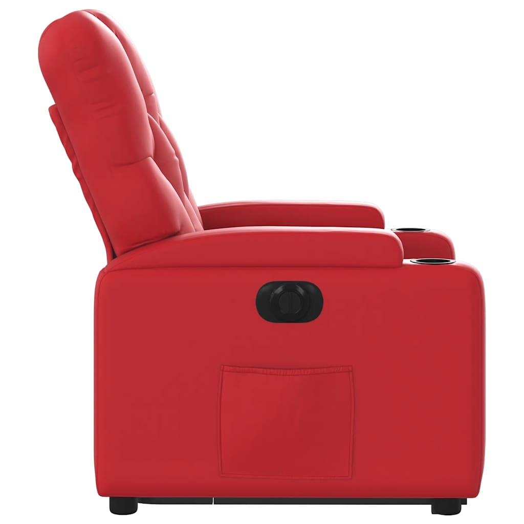 Poltrona Alzapersona Reclinabile Elettrica Rossa in Similpelle | homemem39