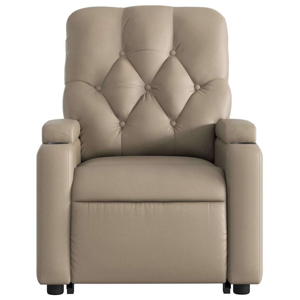 Poltrona Alzapersona Massaggio Elettrica Cappuccino Similpelle | homemem39