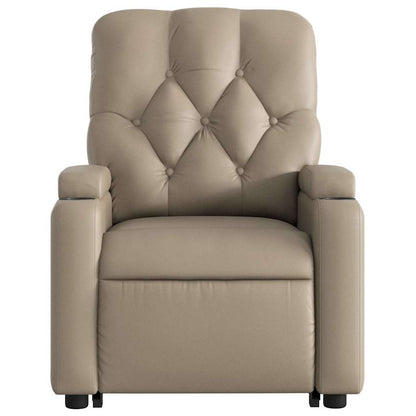 Poltrona Alzapersona Massaggio Elettrica Cappuccino Similpelle | homemem39