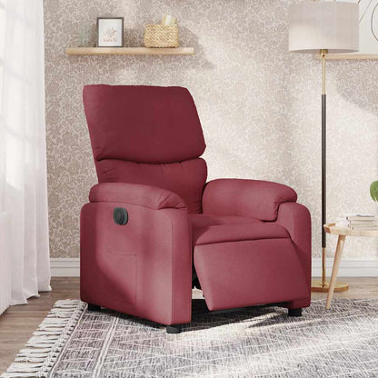 Poltrona Elettrica Reclinabile Rosso Vino in Tessuto | homemem39