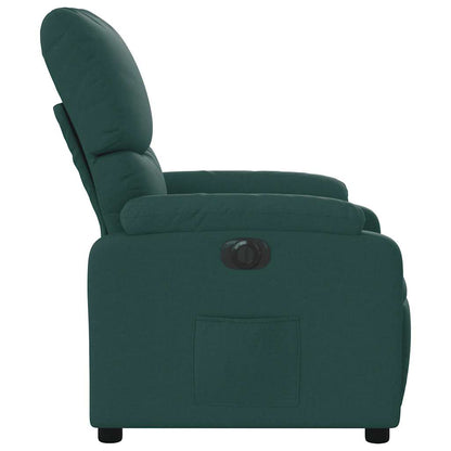 Poltrona Elettrica Reclinabile Verde Scuro in Tessuto | homemem39