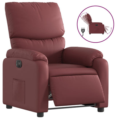 Poltrona Reclinabile Elettrica Rosso Vino in Similpelle | homemem39