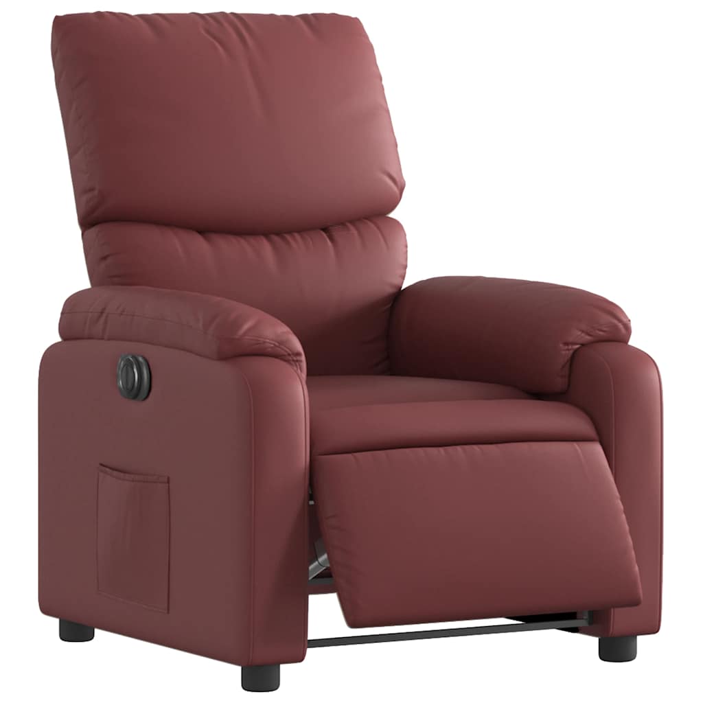 Poltrona Reclinabile Elettrica Rosso Vino in Similpelle | homemem39