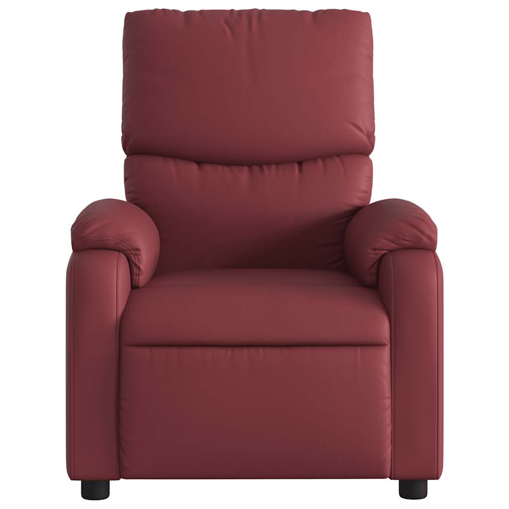 Poltrona Reclinabile Elettrica Rosso Vino in Similpelle | homemem39