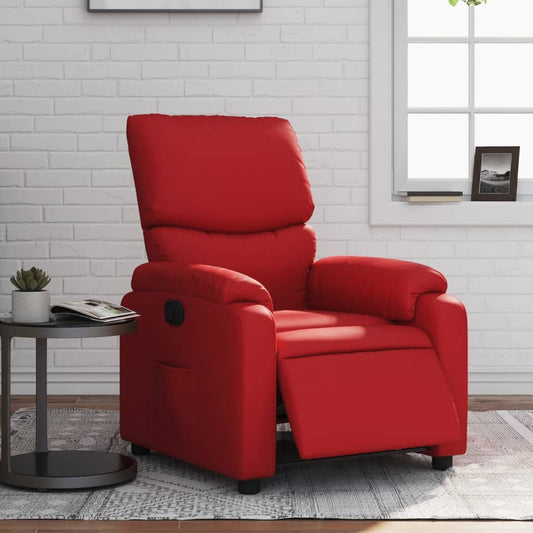Poltrona Reclinabile Elettrica Rossa in Similpelle | homemem39