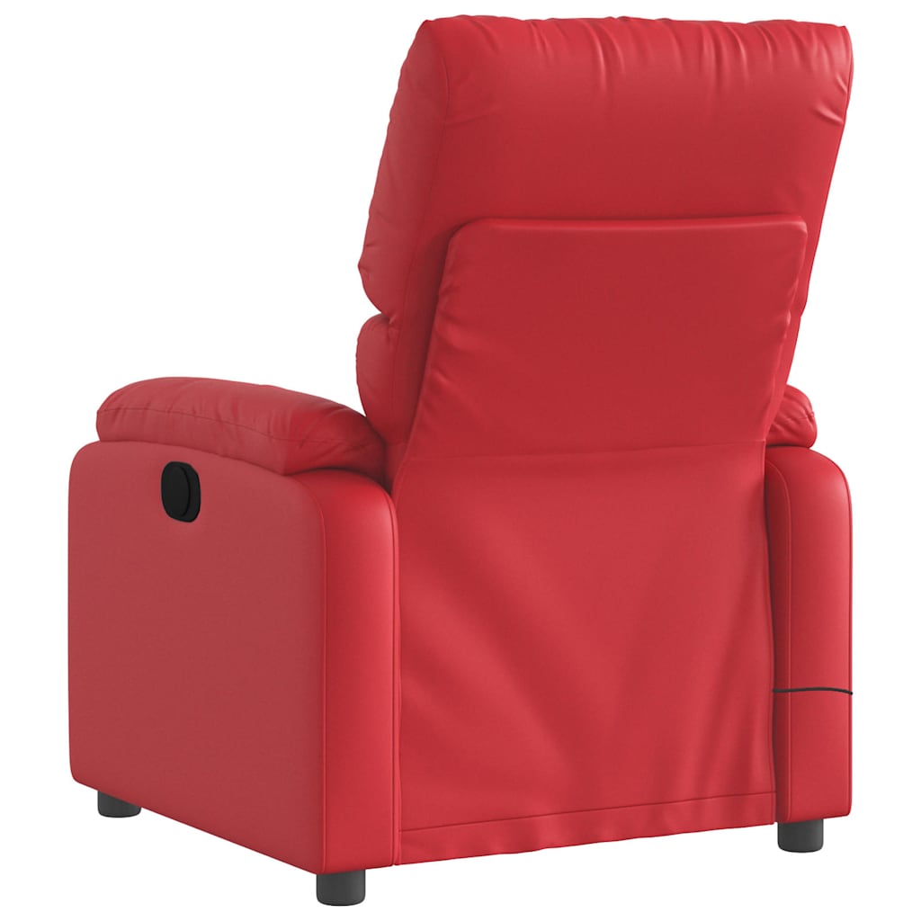 Poltrona Massaggio Elettrica Reclinabile Rosso Similpelle | homemem39
