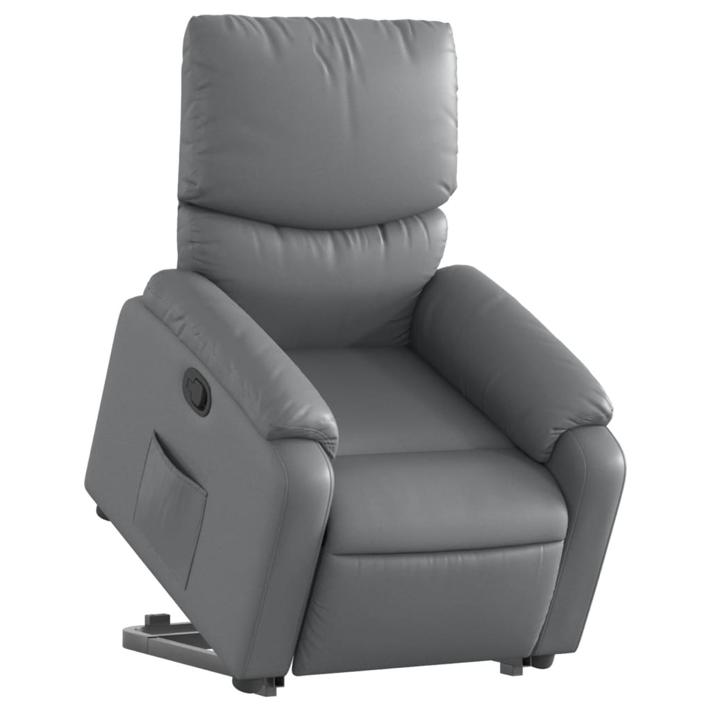 Poltrona Alzapersona Reclinabile Grigio in Similpelle | homemem39