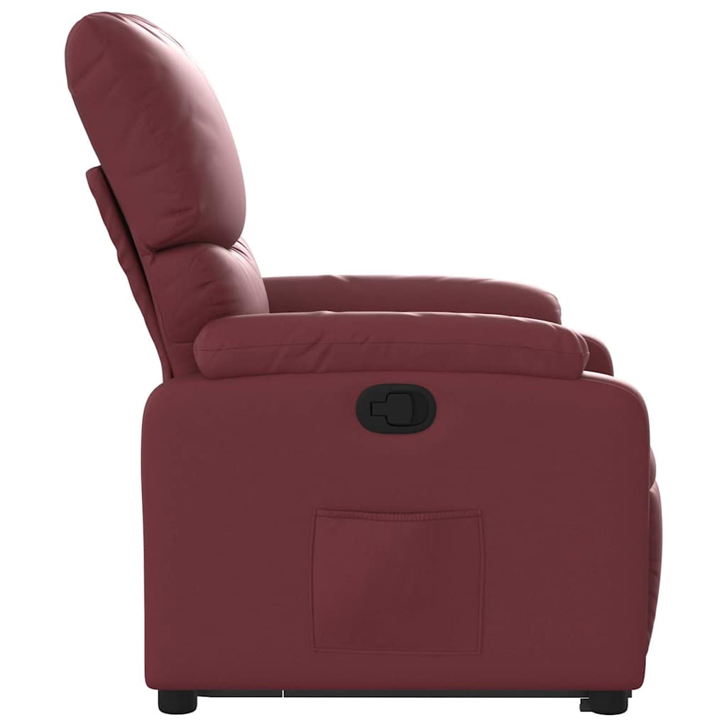 Poltrona Alzapersona Reclinabile Rosso Vino in Similpelle | homemem39