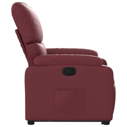 Poltrona Alzapersona Reclinabile Rosso Vino in Similpelle | homemem39