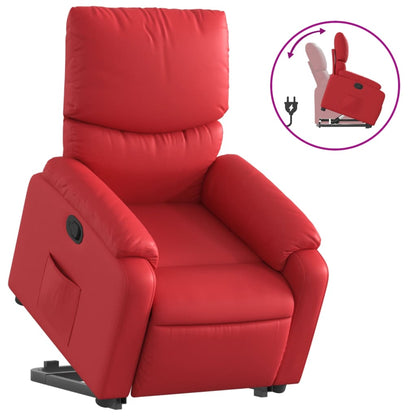 Poltrona Alzapersona Reclinabile Rosso in Similpelle | homemem39