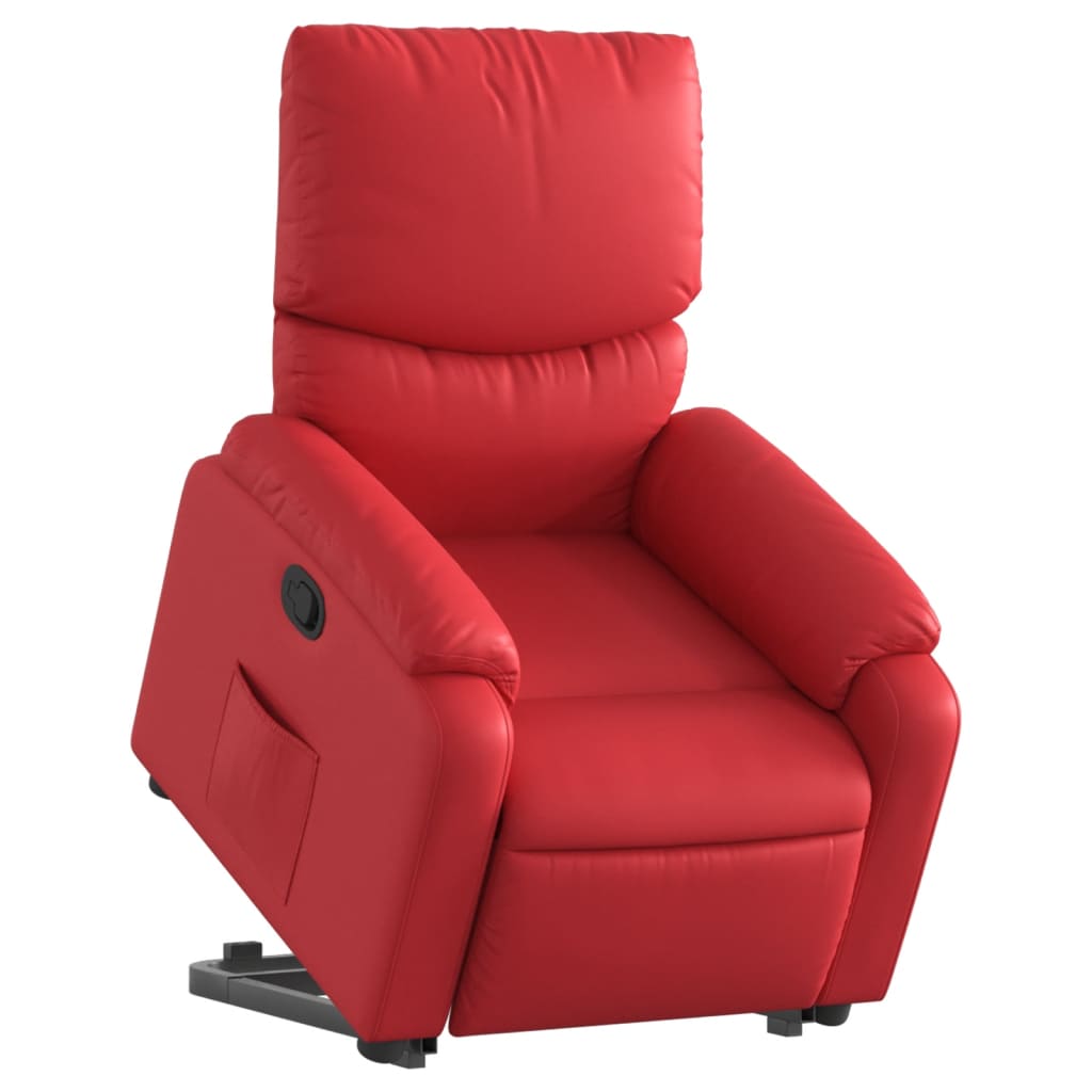 Poltrona Alzapersona Reclinabile Rosso in Similpelle | homemem39