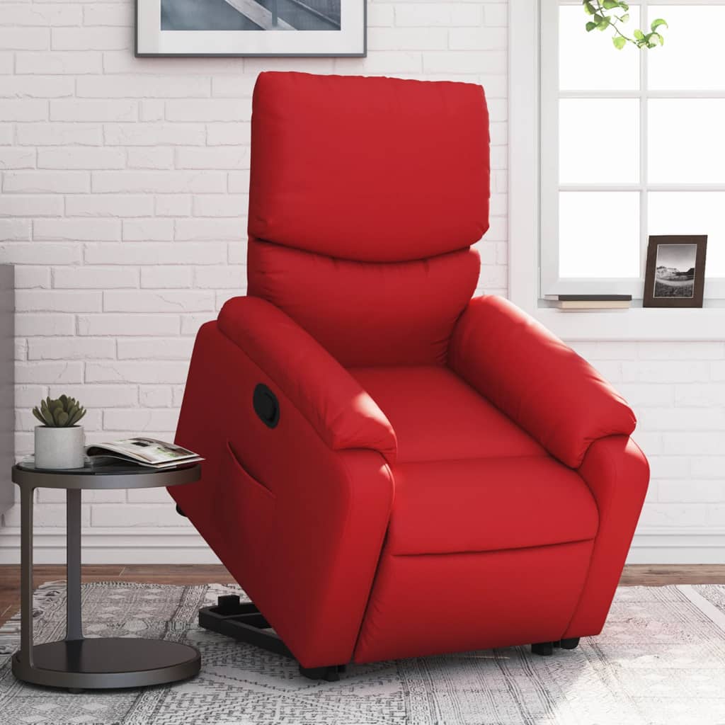 Poltrona Alzapersona Reclinabile Rosso in Similpelle | homemem39