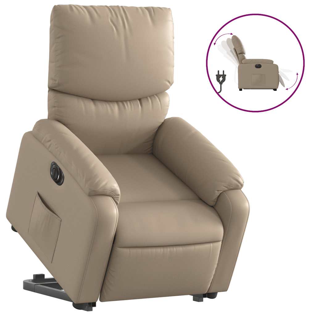 Poltrona Alzapersona Reclinante Elettrica Cappuccino Similpelle | homemem39