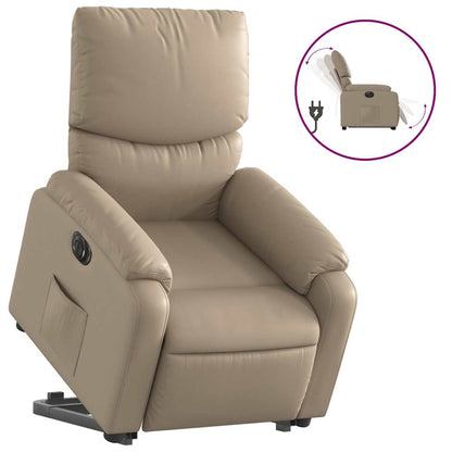 Poltrona Alzapersona Reclinante Elettrica Cappuccino Similpelle | homemem39