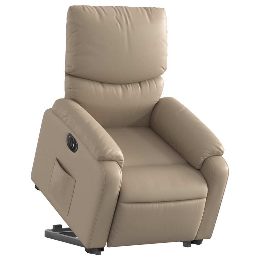 Poltrona Alzapersona Reclinante Elettrica Cappuccino Similpelle | homemem39
