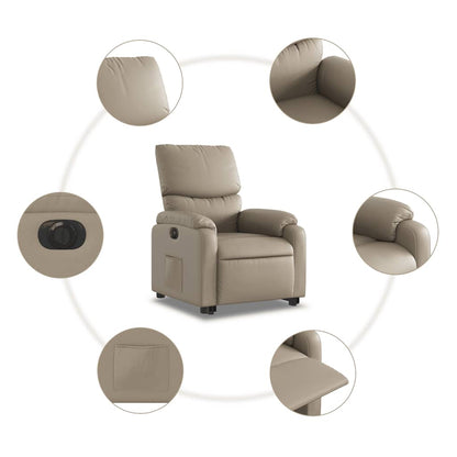 Poltrona Alzapersona Reclinante Elettrica Cappuccino Similpelle | homemem39