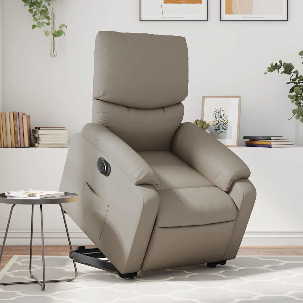Poltrona Alzapersona Reclinante Elettrica Cappuccino Similpelle | homemem39